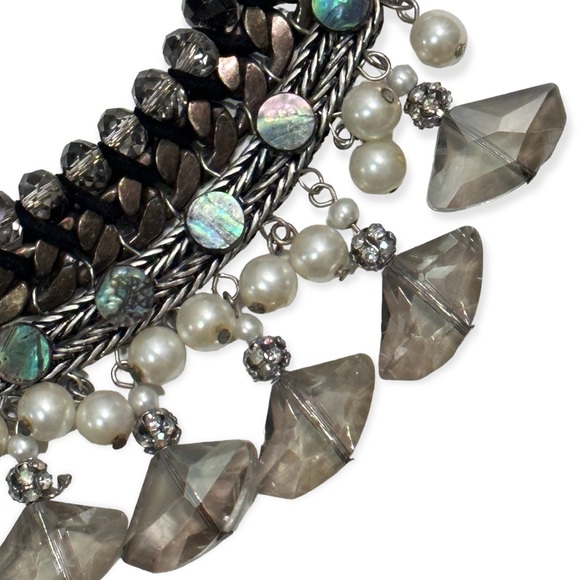 ZARA Mixed Media Multi Stone and Chain Statement Necklace - Picture 4 of 6